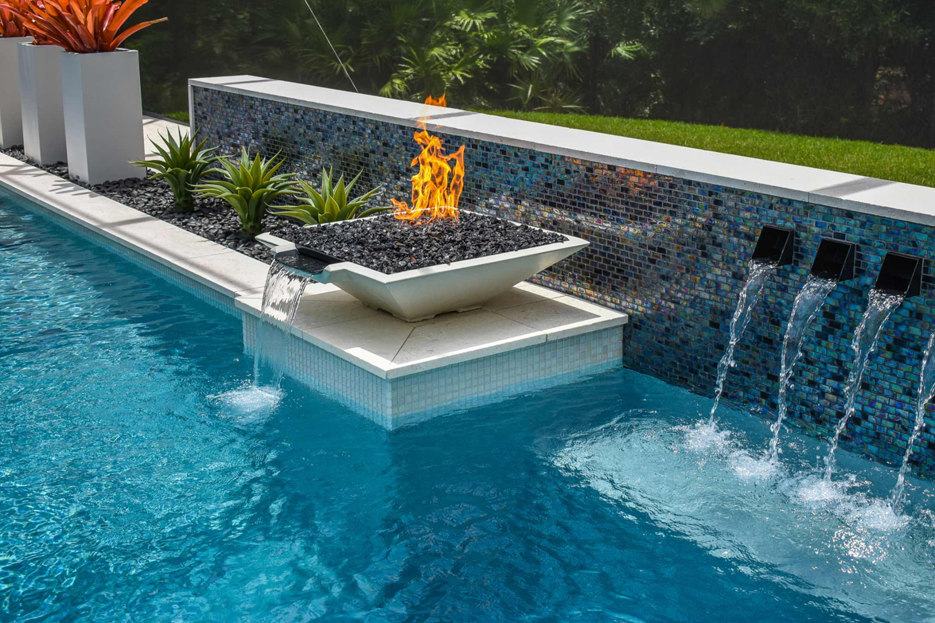 Completed Neway Pools custom swimming pool