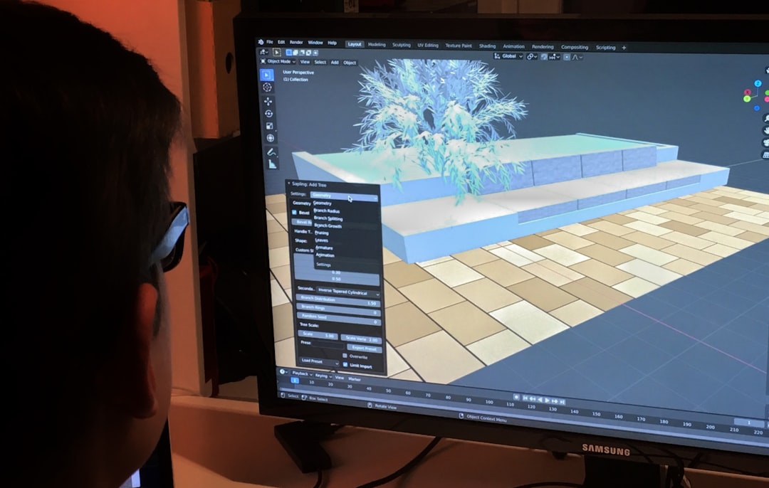 3D pool design consultation with a client in a modern office 3D pool design consultation with a client in a modern office